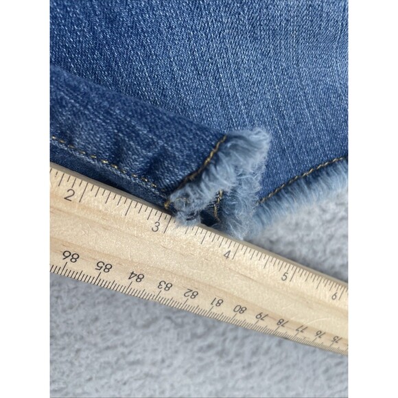 Paige Jean Shorts Womens 28 (30x3) Blue Distressed Cut Off Fray Hem Medium Wash - Picture 5 of 8